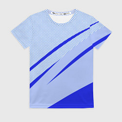 Женская футболка Светло-синий текстура с полосой