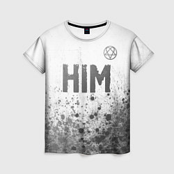 Футболка женская HIM - white gradient посередине, цвет: 3D-принт
