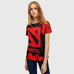 Футболка женская Dota - red gradient, цвет: 3D-принт — фото 2