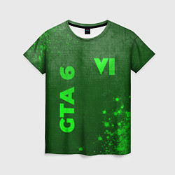 Футболка женская GTA 6 - green gradient вертикально, цвет: 3D-принт
