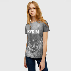 Футболка женская Skyrim - grey gradient посередине, цвет: 3D-принт — фото 2