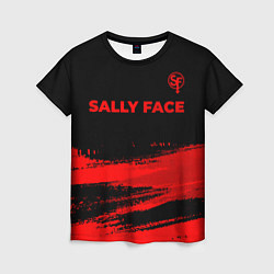 Футболка женская Sally Face - red gradient посередине, цвет: 3D-принт