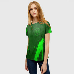 Футболка женская Twenty One Pilots - green gradient вертикально, цвет: 3D-принт — фото 2