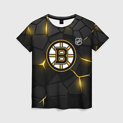 Футболка женская Бостон Брюинз - плиты с подсветкой, цвет: 3D-принт