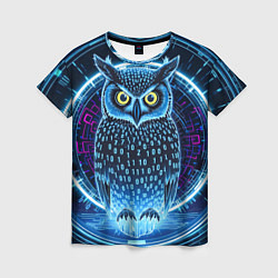 Футболка женская Виртуальный филин, цвет: 3D-принт