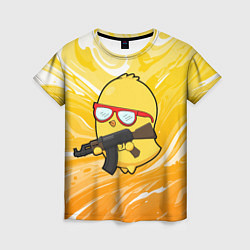 Футболка женская Курица и автомат, цвет: 3D-принт
