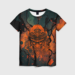 Футболка женская Шлем кибернетического самурая, цвет: 3D-принт