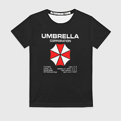 Футболка женская Umbrella protokol - black, цвет: 3D-принт