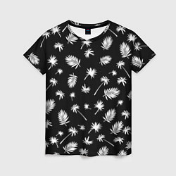 Футболка женская Текстура черной гавайской рубашки, цвет: 3D-принт