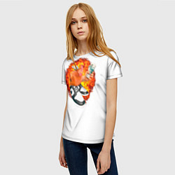 Футболка женская Петух на дрипе - swag chiken money meme, цвет: 3D-принт — фото 2