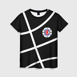 Женская футболка Клипперс - текстура черного мяча