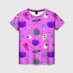 Футболка женская Halloween pink, цвет: 3D-принт