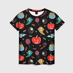 Футболка женская Halloween red pumpkin, цвет: 3D-принт