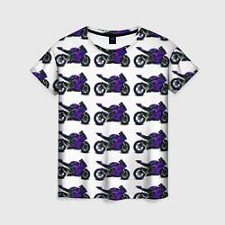 Женская футболка Motorcycle purple gloss