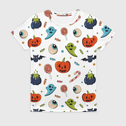Футболка женская Halloween pumpkin show, цвет: 3D-принт