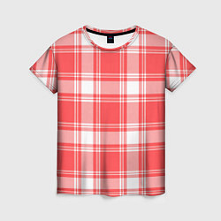 Женская футболка Checked red white