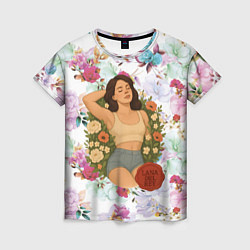 Футболка женская Lana Del Rey в полевых цветах, цвет: 3D-принт