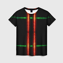 Футболка женская Color black green red lines, цвет: 3D-принт
