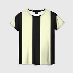Женская футболка Color black beige line