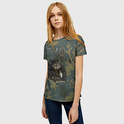 Футболка женская ВМФ волк пехотинец, цвет: 3D-принт — фото 2