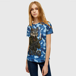 Футболка женская Волк стреляет из автомата ВМФ, цвет: 3D-принт — фото 2