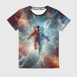 Футболка женская Космонавт в космической туманности, цвет: 3D-принт