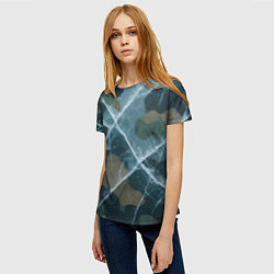 Футболка женская Лед на камуфляже, цвет: 3D-принт — фото 2