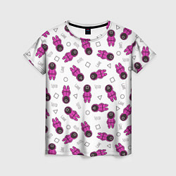 Футболка женская Персонажи корейского сериала игра в кальмара, цвет: 3D-принт