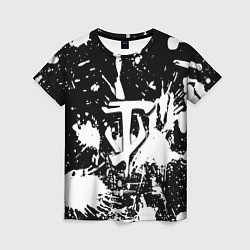 Женская футболка Doom белые краски