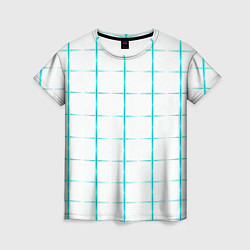 Футболка женская Color white light blue crosses, цвет: 3D-принт
