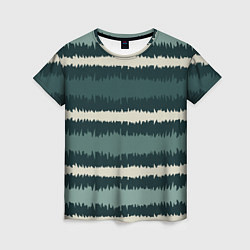 Футболка женская Полосы зигзагообразные зеленые, цвет: 3D-принт