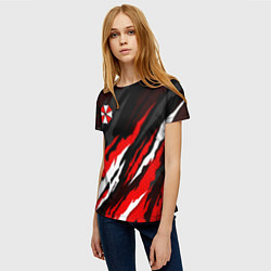 Футболка женская Umbrella - красное пламя, цвет: 3D-принт — фото 2