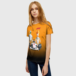 Футболка женская Механик Бендер и пилот формулы 1 Фрай, цвет: 3D-принт — фото 2