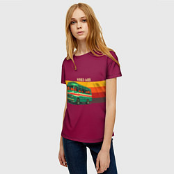 Футболка женская Ретро автобус КАВЗ-685 поп-арт, цвет: 3D-принт — фото 2