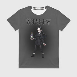 Футболка женская Уэнсдей в стиле аниме, цвет: 3D-принт