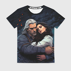Футболка женская Йеннифэр и Геральт, цвет: 3D-принт
