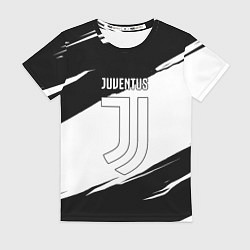 Футболка женская Ювентус черно белые полосы, цвет: 3D-принт