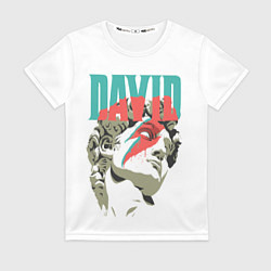 Футболка женская David Bowie статуя Давида, цвет: 3D-принт