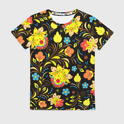 Футболка женская Хохлома узор, цвет: 3D-принт