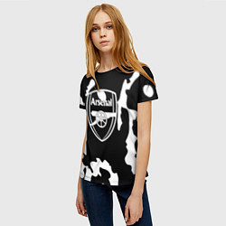 Футболка женская Арсенал камуфляжные краски, цвет: 3D-принт — фото 2