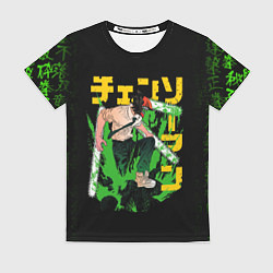 Футболка женская Аниме Человек бензопила, цвет: 3D-принт