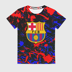 Футболка женская Барселона абстрактные краски, цвет: 3D-принт