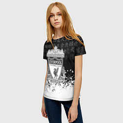 Футболка женская Liverpool японские символы краски, цвет: 3D-принт — фото 2