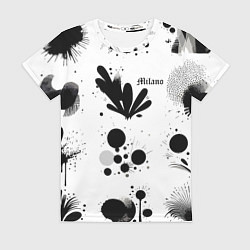 Футболка женская Растительный паттерн и кляксы - Милан, цвет: 3D-принт