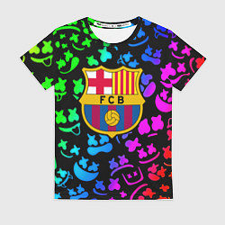 Футболка женская Барселона x Маршмэллоу неоновый градиент, цвет: 3D-принт