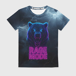 Футболка женская Rage mode злой медведь, цвет: 3D-принт
