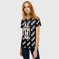 Футболка женская Juventus off pattern, цвет: 3D-принт — фото 2