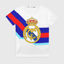 Футболка женская Real Madrid текстура полосы, цвет: 3D-принт