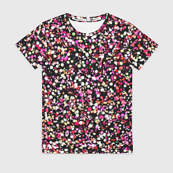 Футболка женская Тёмно-розовый абстрактный в мелкую крапинку, цвет: 3D-принт