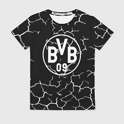 Футболка женская Borussia черно белые, цвет: 3D-принт